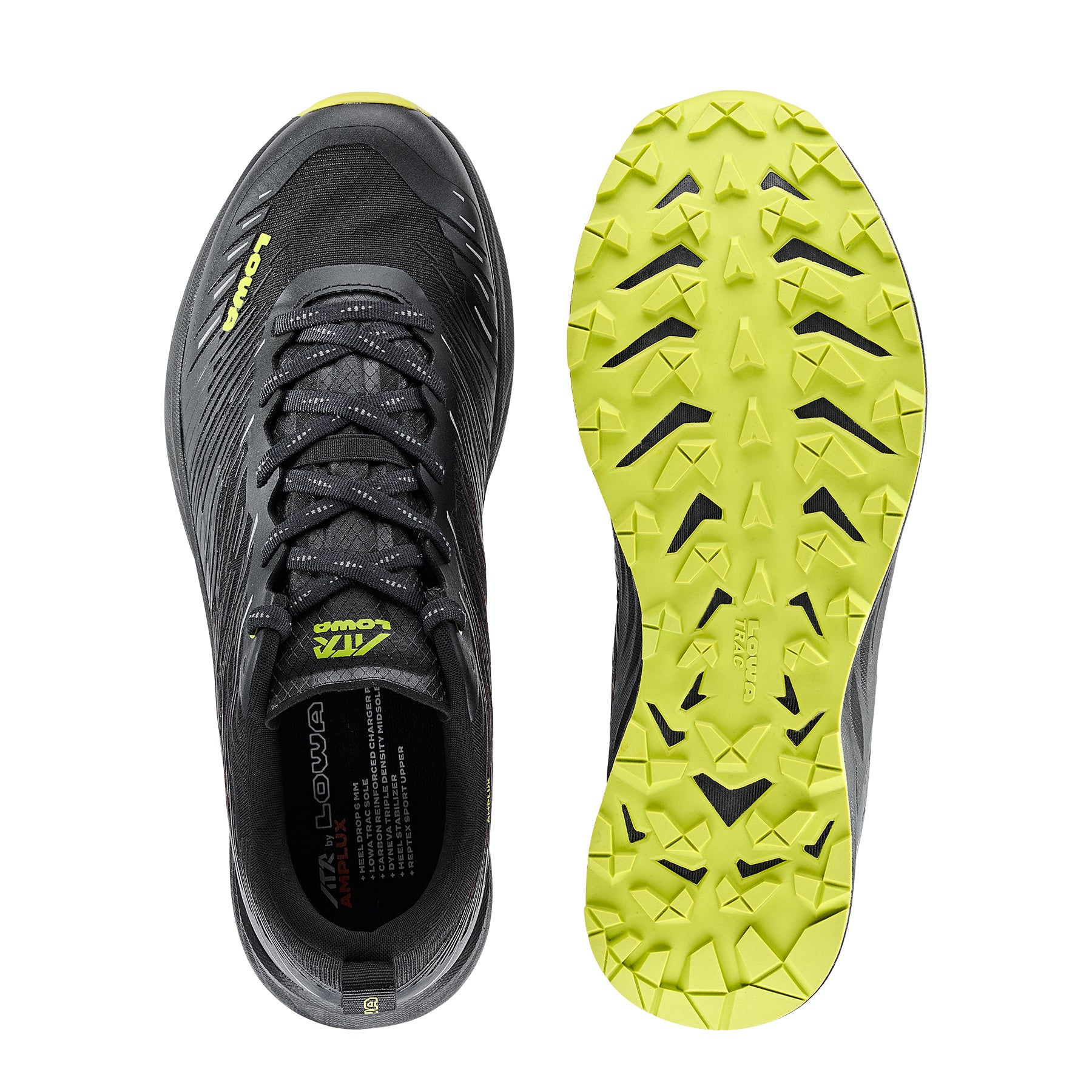 LOWA Amplux Men's Trail Running Shoe Black/Lime