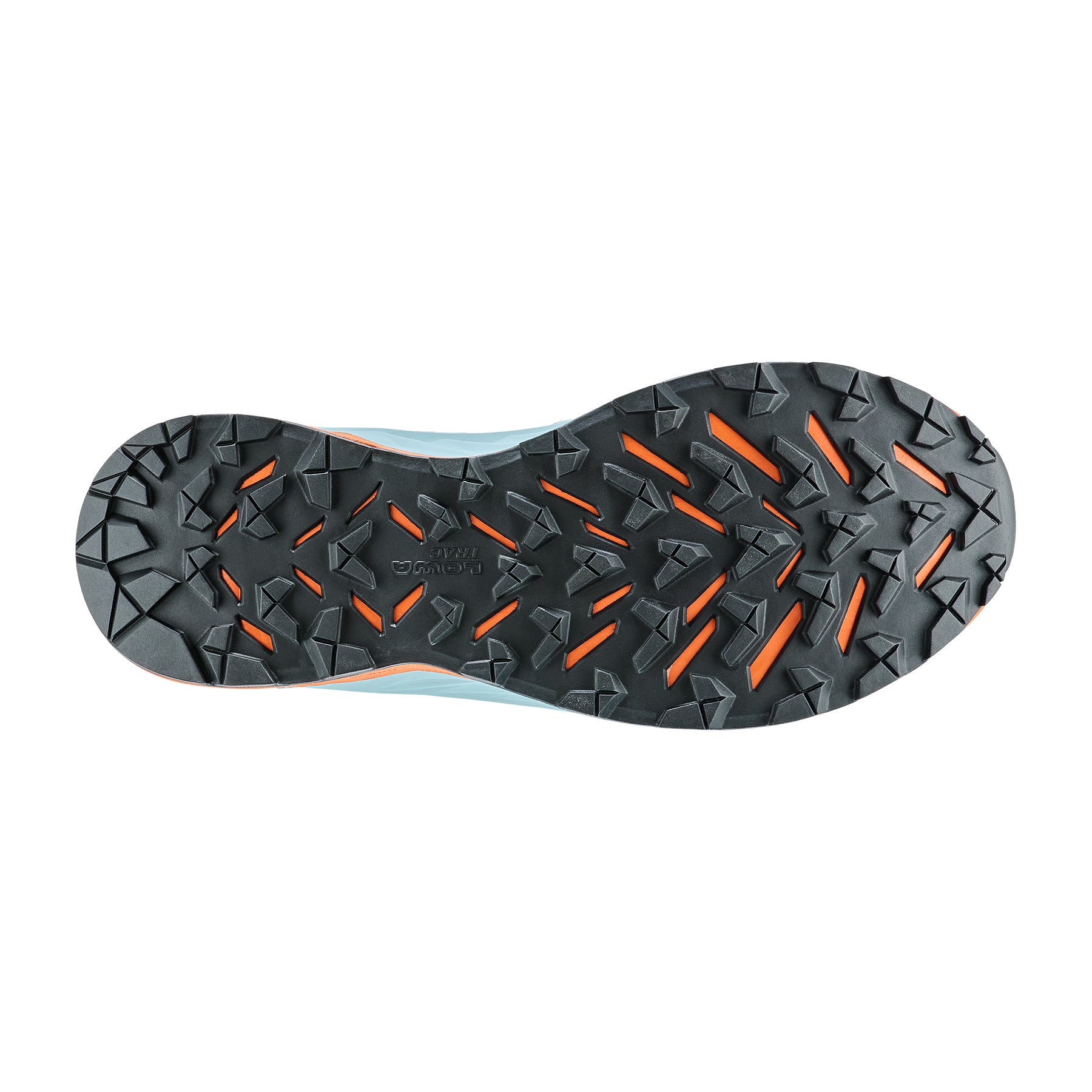 LOWA Amplux 2 men's trail running shoe sole Misty Blue/Orange