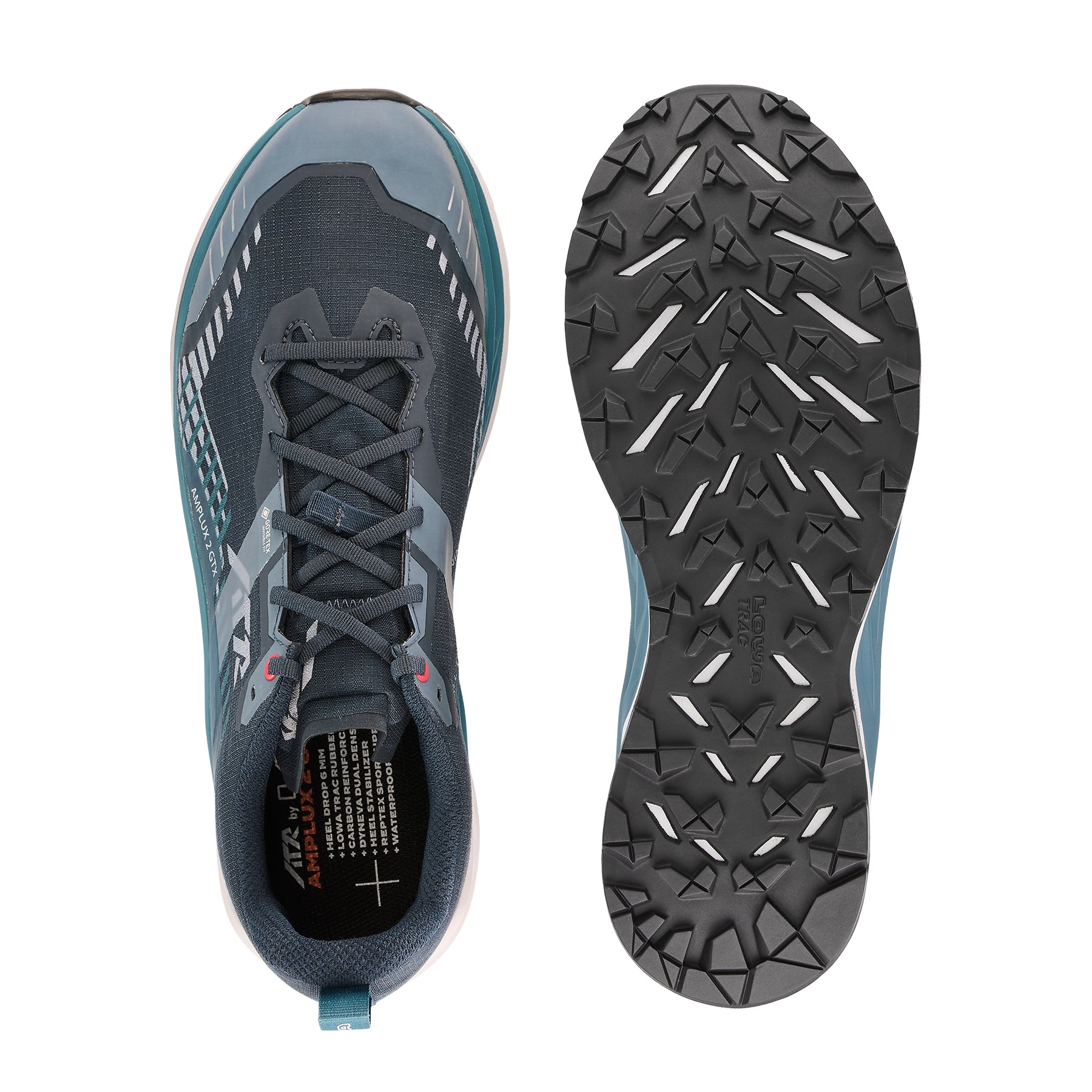 LOWA Amplux 2 GTX men's trail running shoe Navy/Grey