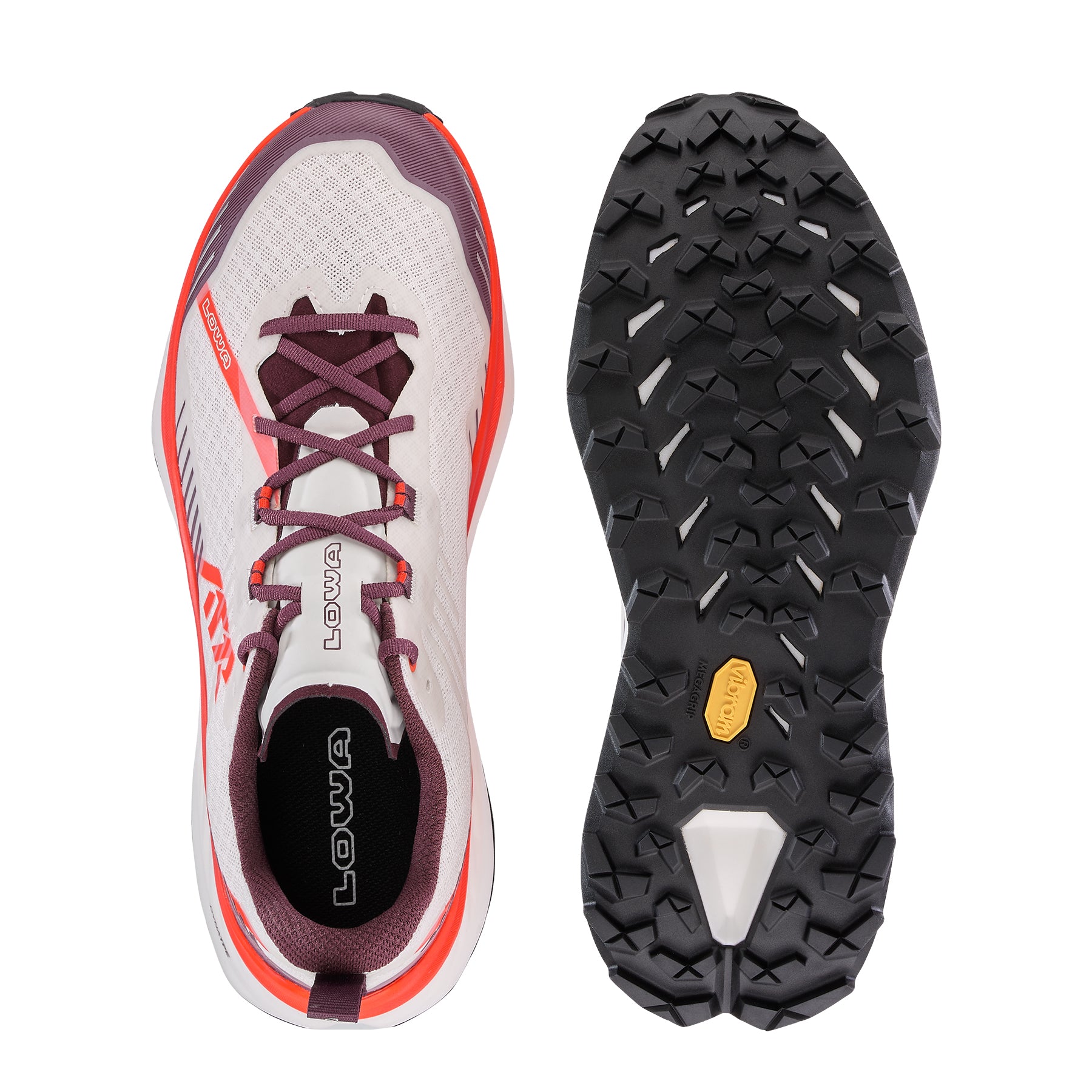 LOWA Skyterra men's trail running shoe Burgundy/Flame