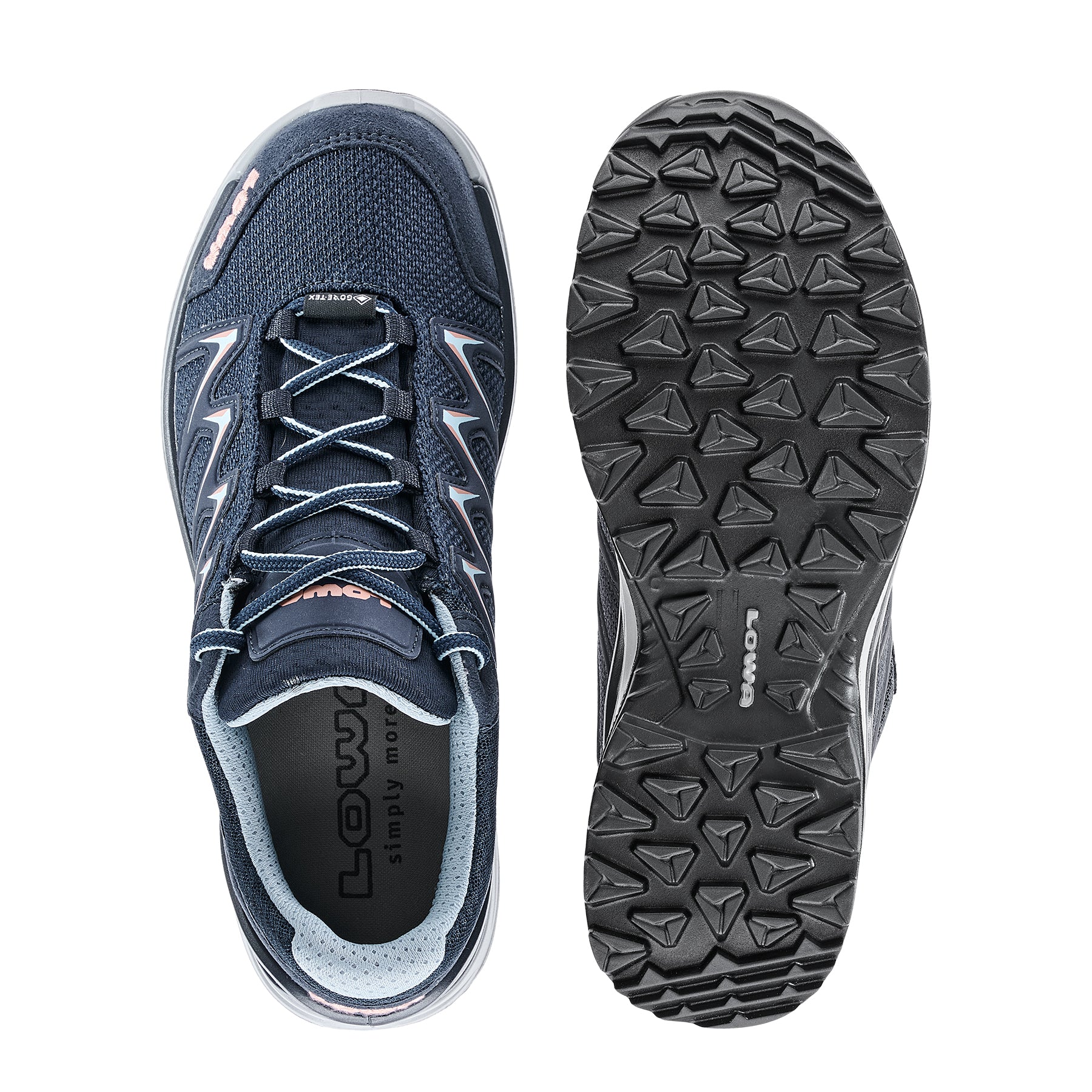 LOWA Innox Pro GTX LO Ws women's walking shoe Navy/Salmon