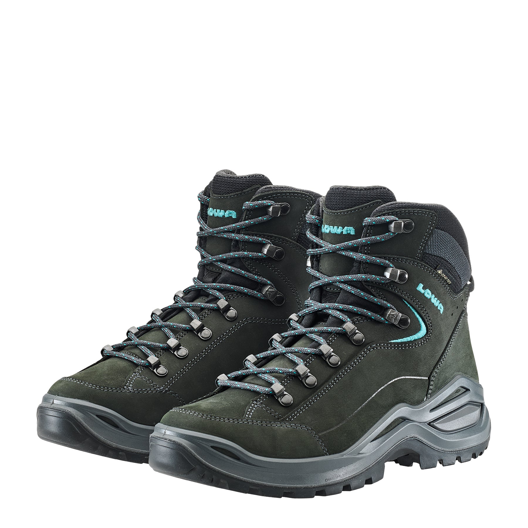 LOWA Renegade Evo GTX Mid Ws women's walking boots Asphalt/Turquoise