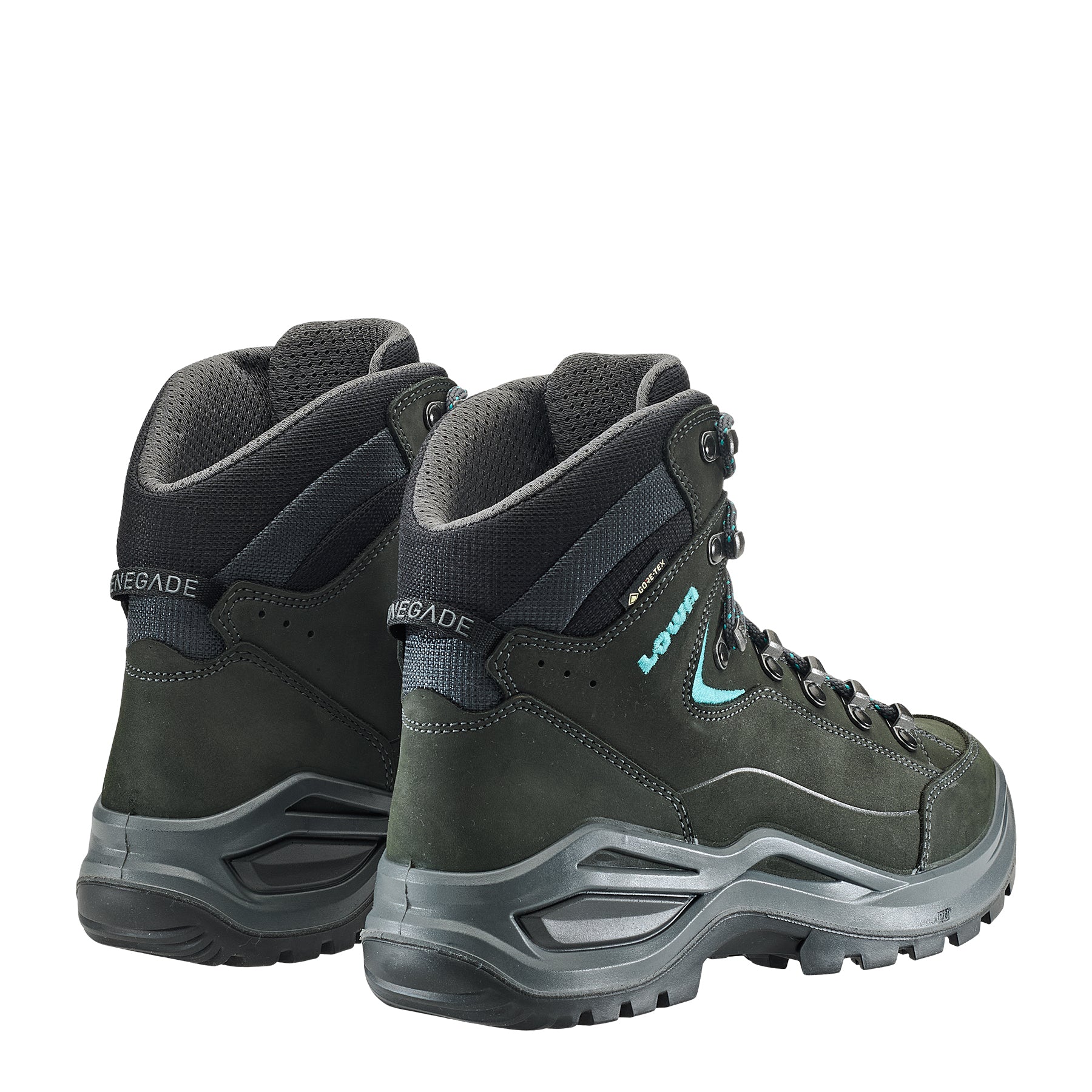 LOWA Renegade Evo GTX Mid Ws women's walking boots Asphalt/Turquoise