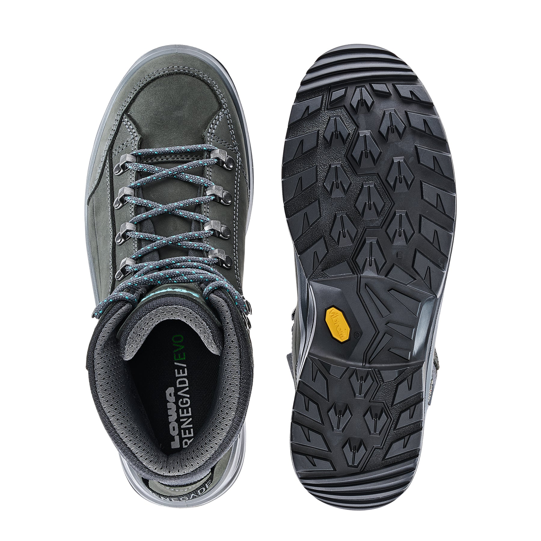 LOWA Renegade Evo GTX Mid Ws women's walking boots Asphalt/Turquoise