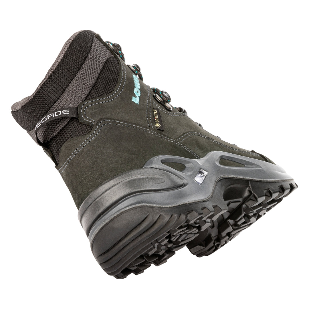LOWA Renegade GTX Mid Women's Wide Walking Boot Asphalt/Turquoise