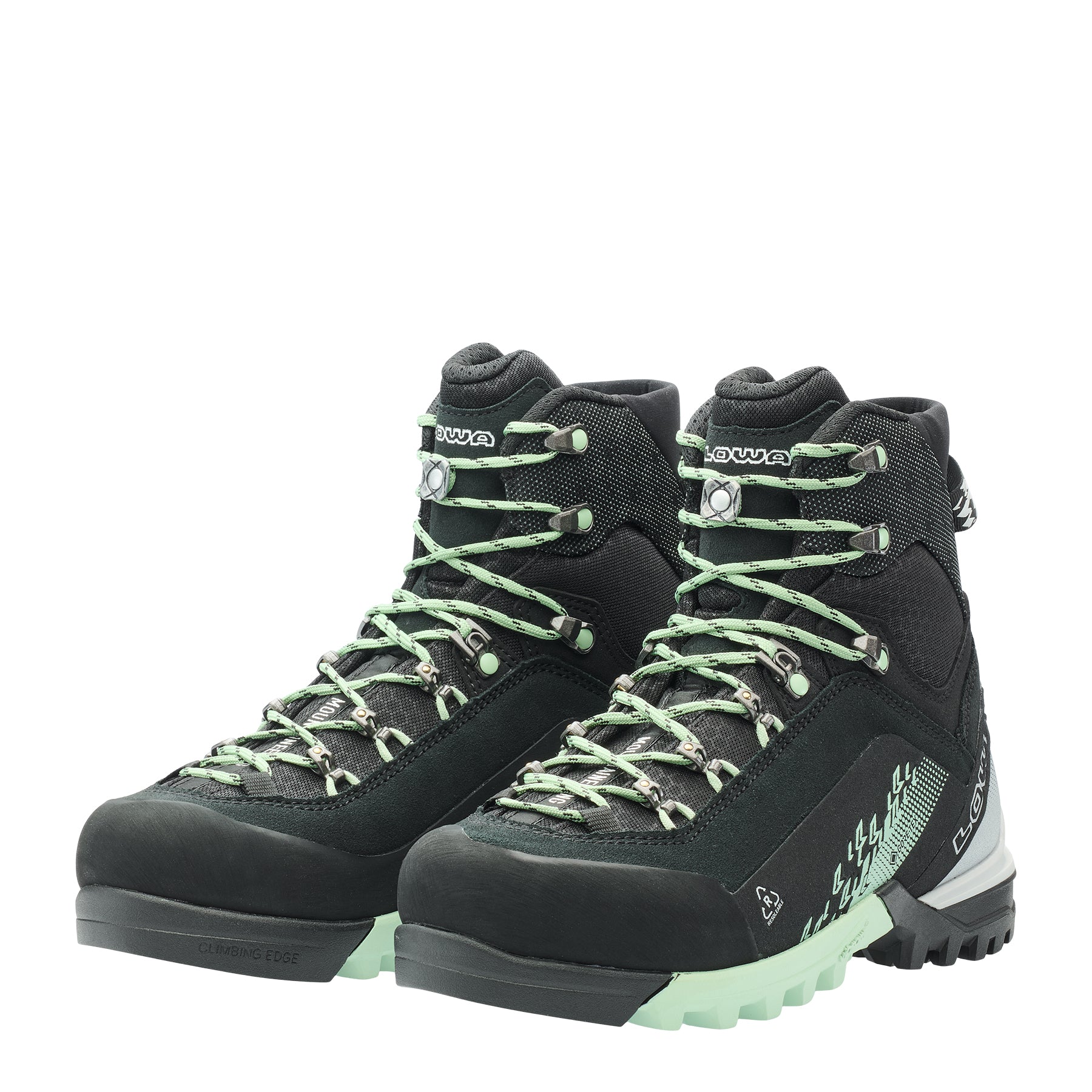 LOWA Cervino GTX Mid Ws Mountaineering Boot Black/Smoke Green