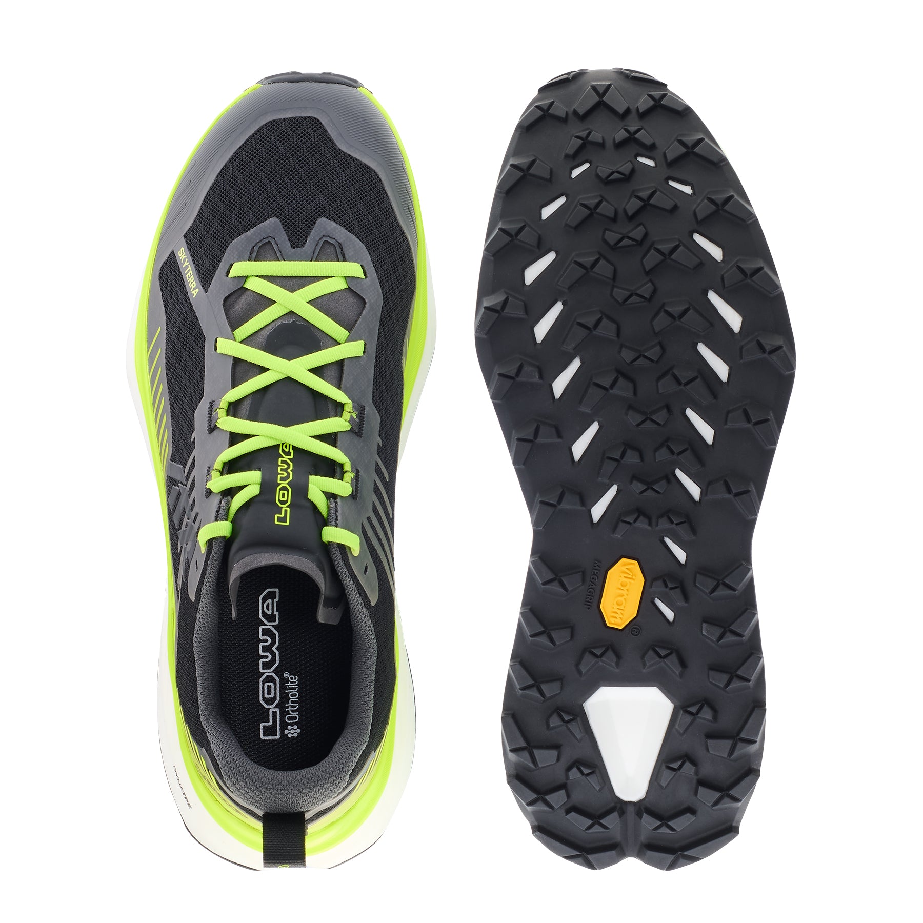 LOWA Skyterra men's trail running shoe Black/Lime