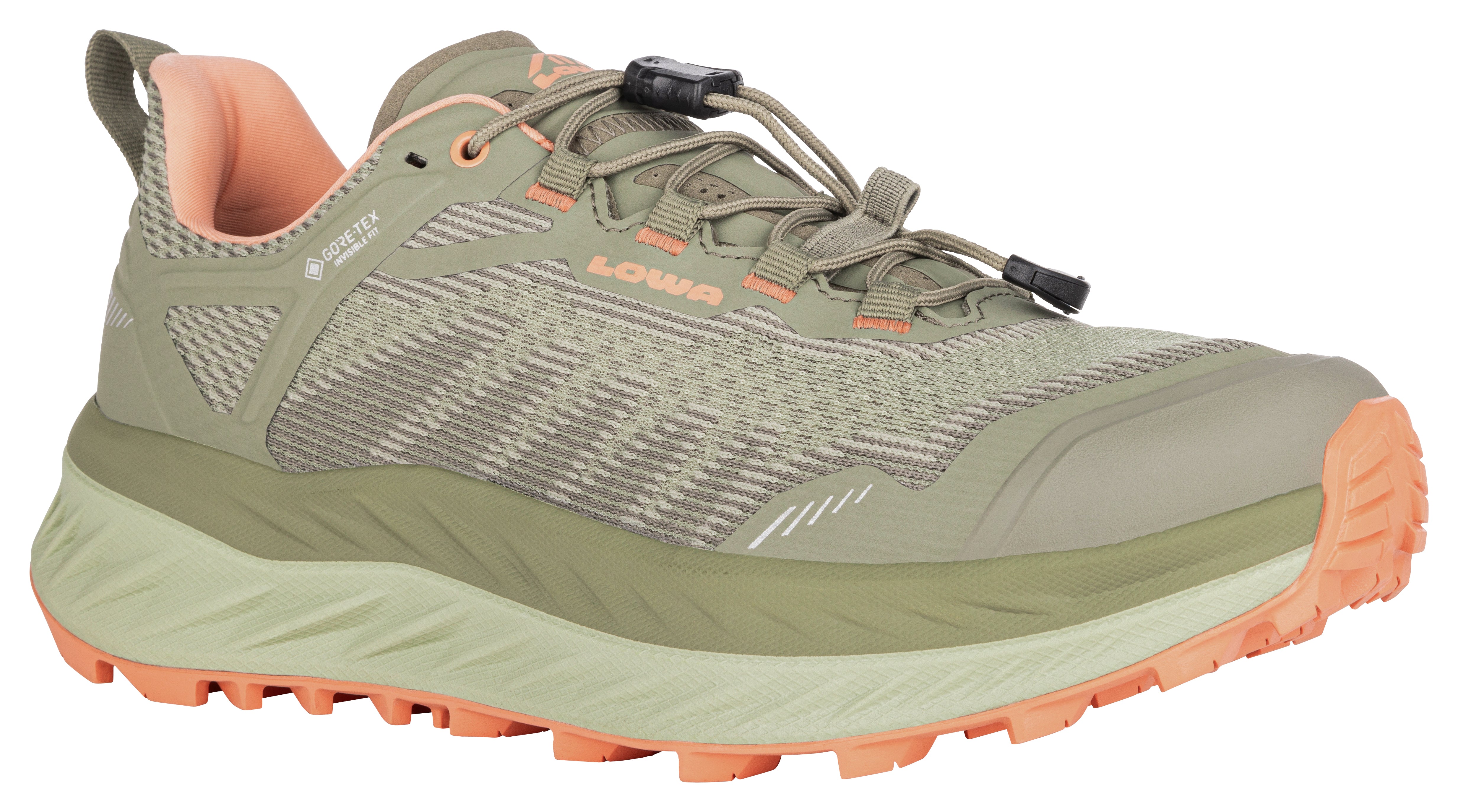 LOWA Fortux GTX women's trail running shoe Seaweed/Melon