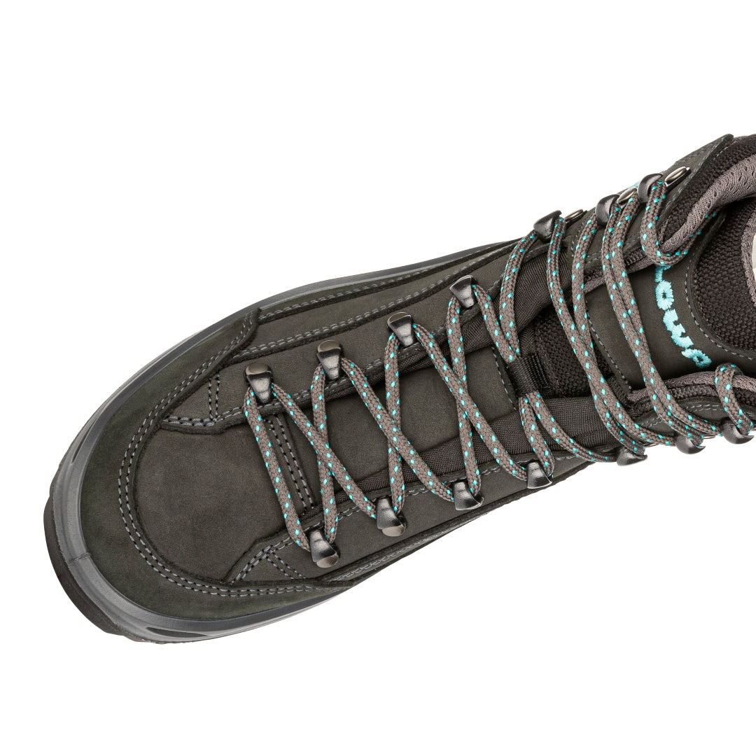 LOWA Renegade GTX Mid Women's Wide Walking Boot Asphalt/Turquoise